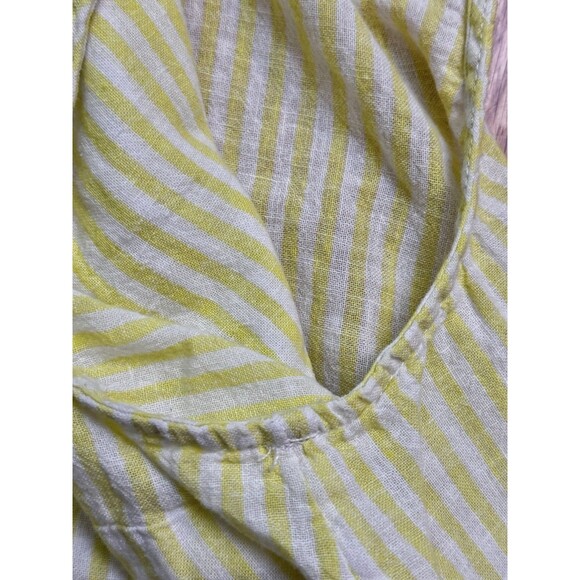 Time and Tru Women's Stripe Yellow White Sleeveless Summer Linen Blend Shirt 1X - Picture 10 of 10